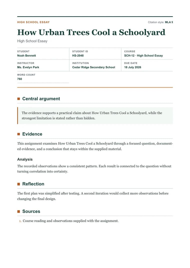 High School Essay - Rendered PDF