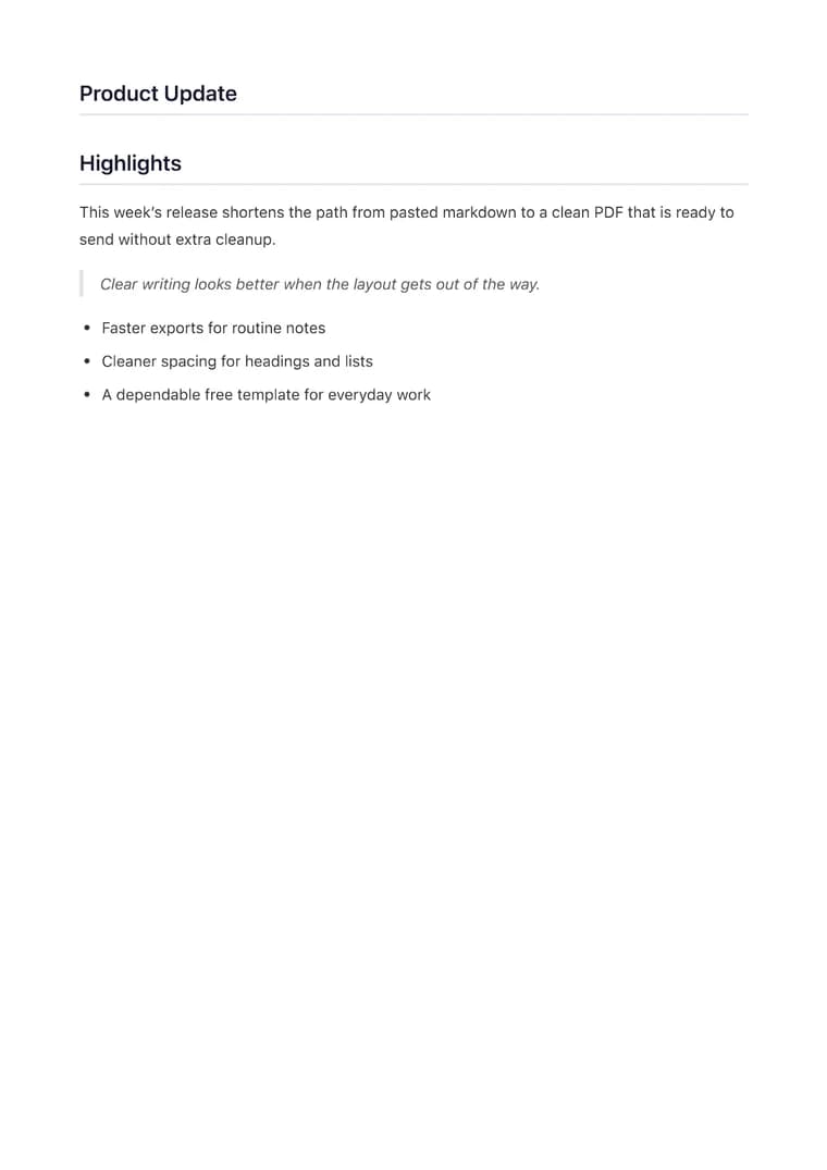 Markdown Code Blocks to PDF - Rendered PDF