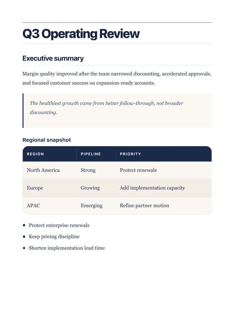 Markdown Business Report to PDF - Rendered PDF