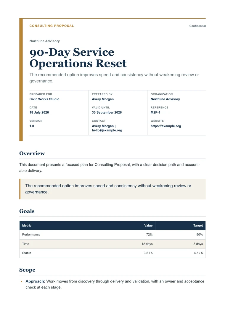 Consulting Proposal Rendered PDF